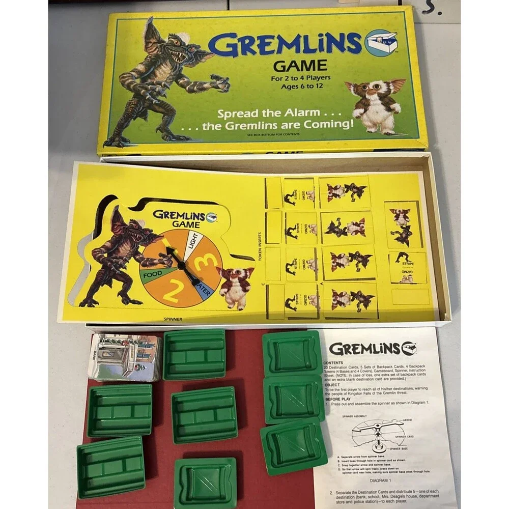 VINTAGE 1984 Gremlins Board Game Complete Golden Game Gizmo With Instructions